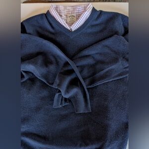 Club Room A Macy’s Brand 100% Cashmere V-Neck Sweater Mens Small Dark Blue